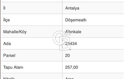 ANTALYA DÖŞEMEALTI ALTINKALE YATIRIMLIK FIRSAT