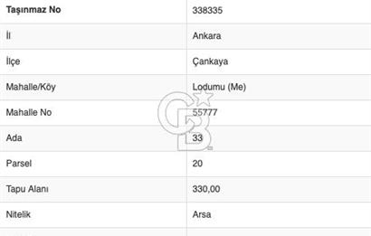 AHLATLIBEL - ÖYSEKENT - İNCEK VİSTA ARKASI - CADDE ÜZERİ - 330 M2 ARSA