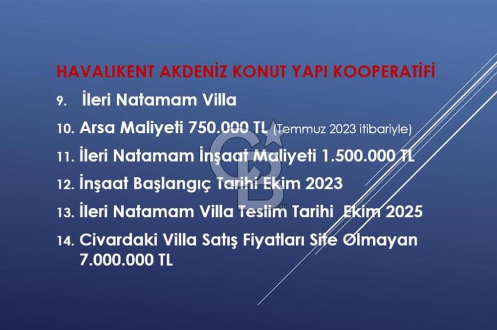 Mersin Erdemli Ayaş Mevkii Deniz Manzaralı Satılık Villa Arsası