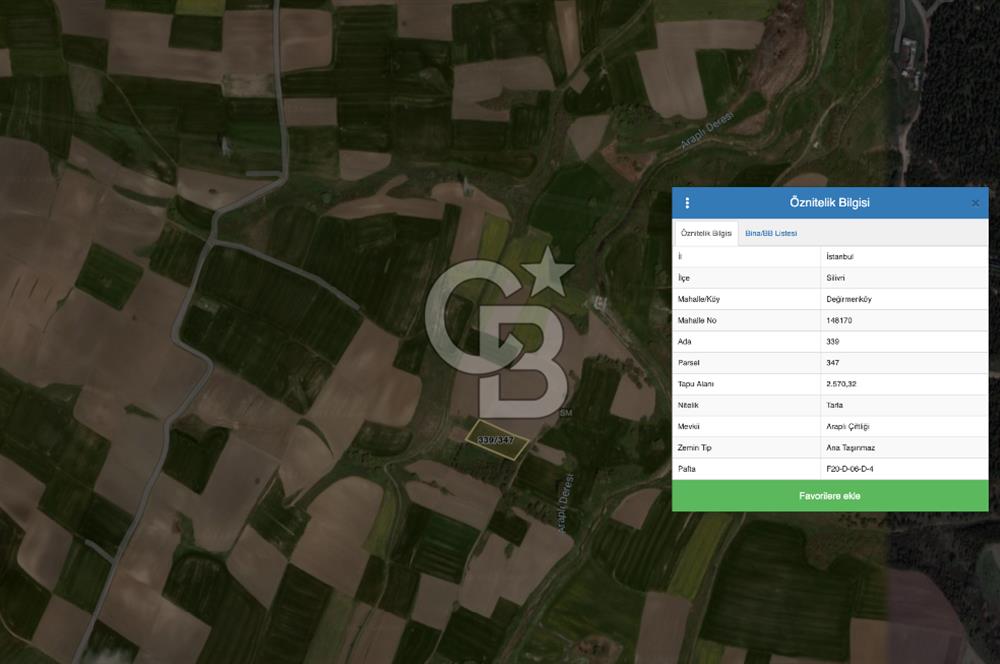 İstanbul Silivri Değirmenköyde Satılık Tarla