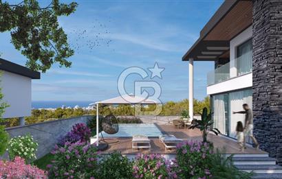 Kıbrıs Girne Zeytinlik Bölgesinde Deniz Manzaralı 4+1 Villalar 
