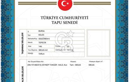 Bursa Orhaneli de Satılık Tarla