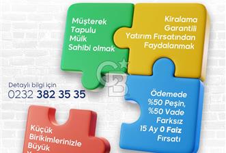 İzmir ve Gayrimenkul Sektörinde İlk,Paylaşımlı Mülkiyet Esaslı Satılık 1+1'ler