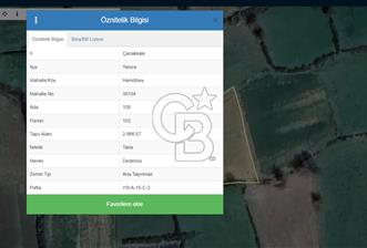 Çanakkale Yenice Hamdibey Satılık 5.483 M2 Tarla