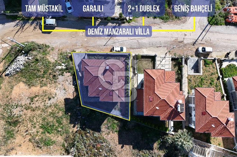 Datça Burgaz Müstakil Bahçeli Deniz Manzaralı Satılık 2+1 Villa