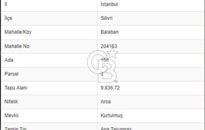 SİLİVRİ BALABAN 168/2 PARSEL İÇERİSİNDE 3 ADET SATILIK ARSALAR