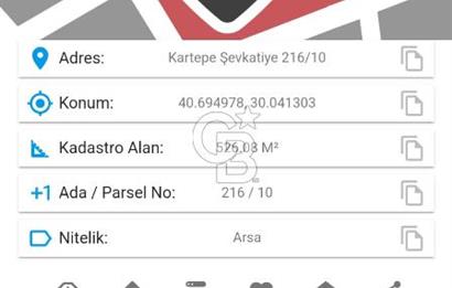 KARTEPE ŞEVKATİYE 526M² SATILIK ARSA