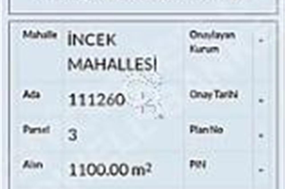 İNCEK'DE 0.30 EMSAL 1100 MT2 VİLLA PARSELİ