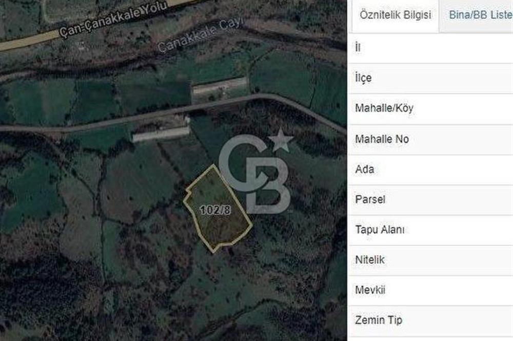 ÇANAKKALE MERKEZ SERÇİLER KÖYÜ ÇAN YOLUNA YAKIN 13 DÖNÜM TARLA  Satılık Tarla  | 13608 m²