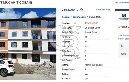 2+1 FIRSAT DAİRE (CB ELİT MÜCAHİT ÇOBAN)