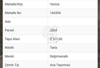 EDİRNE ENEZ YENİCE KÖYÜNDE ÇİFT CEPHE SATILIK MÜSTAKİL TARLA!