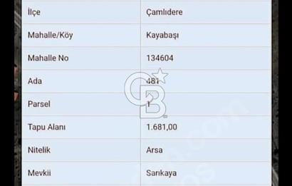 ÇAMLIDERE KAYA BAŞI MAHALLESİ YOLA SIFIR SATILIK ARSA