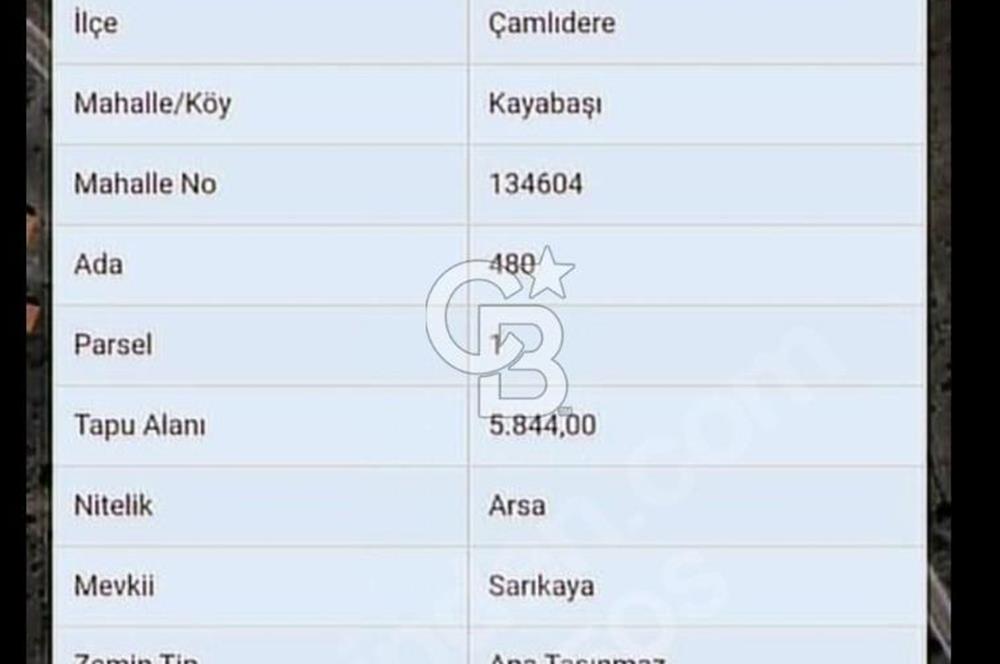 ÇAMLIDERE KAYA BAŞI MAHALLESİ YOLA SIFIR SATILIK ARSA