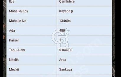 ÇAMLIDERE KAYA BAŞI MAHALLESİ YOLA SIFIR SATILIK ARSA