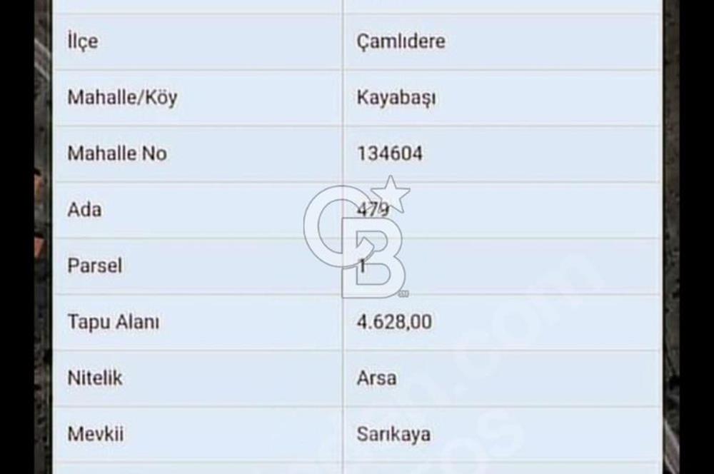 ÇAMLIDERE KAYA BAŞI MAHALLESİ YOLA SIFIR SATILIK ARSA