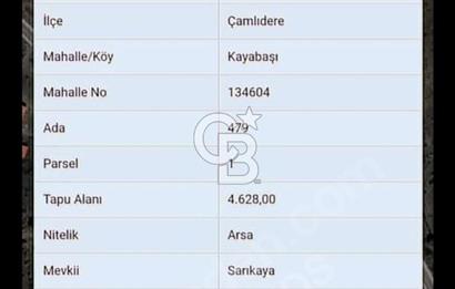 ÇAMLIDERE KAYA BAŞI MAHALLESİ YOLA SIFIR SATILIK ARSA