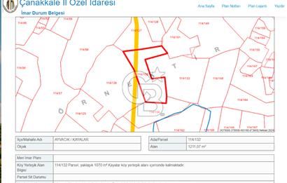 ÇANAKKALE AYVACIK KAYALAR KÖYÜ DENİZ MANZARALI 2 TAPU TEK FİYAT