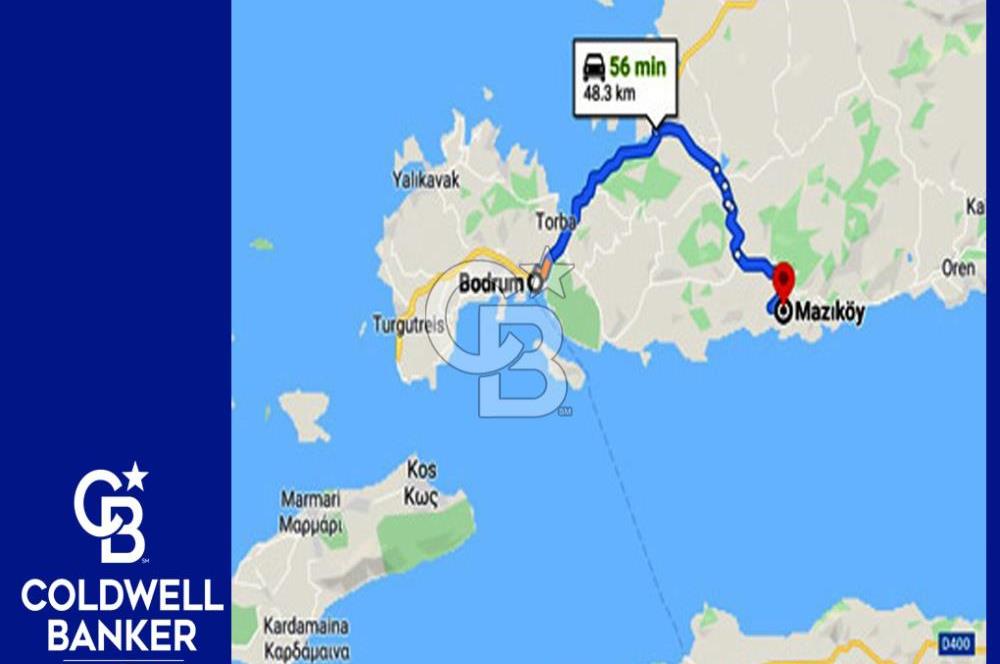 Bodrum Mazı Köy İçinde Yola Cepheli Satılık 3107 m2 Tarla