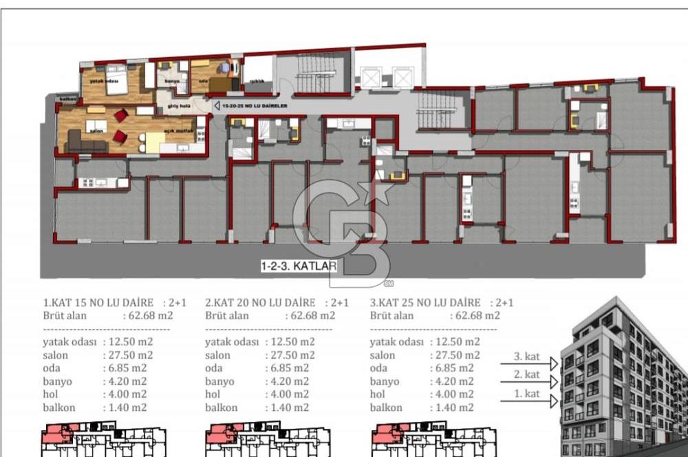 KONAK GÖZTEPE MAH. PROJEDEN SATILIK 2+1 DAİRE