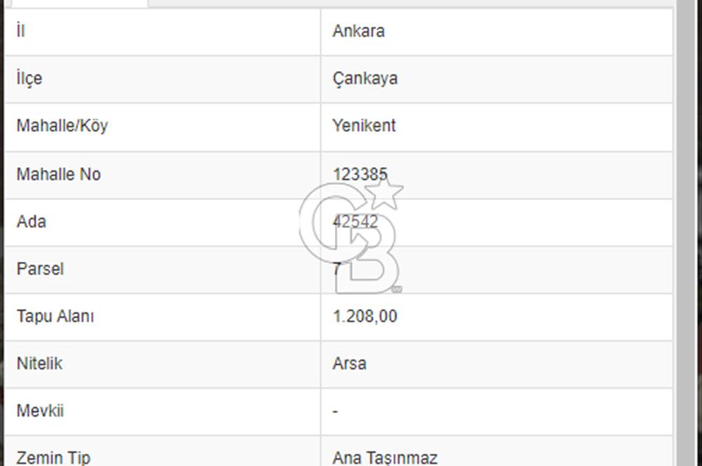 Çankaya Yenikent'te Şirket Merkezi Yapımına Uygun Villa Parseli.