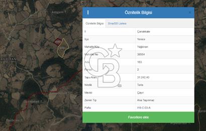 Çanakkale Yenice Yağdıran Satılık 39.842 M2 Arazi