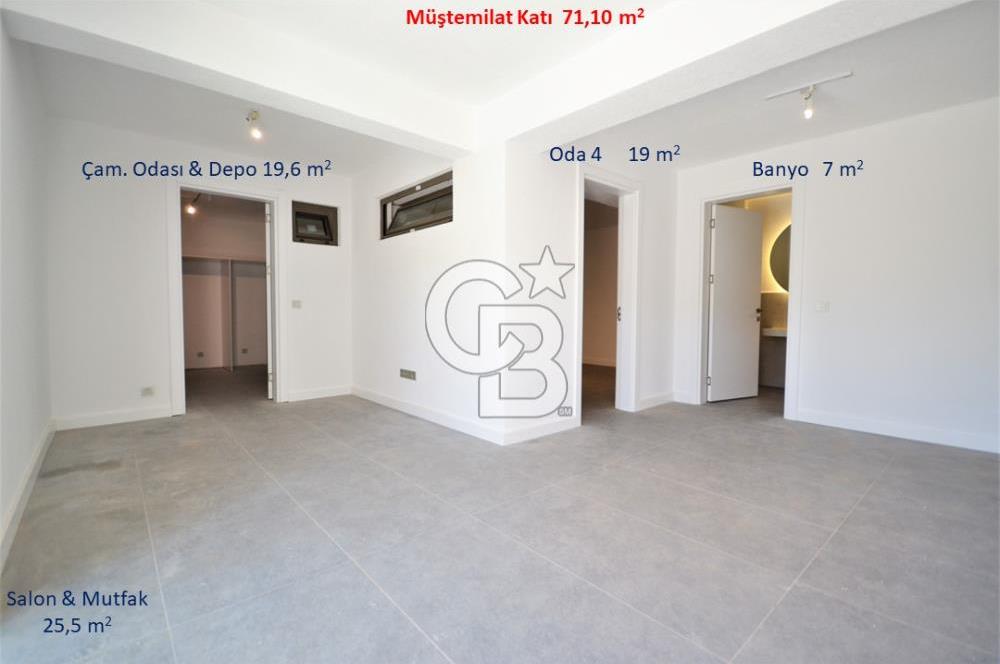 Bodrum Gümüşlük te 1725 m2 Arsa İçinde Müstakil Havuzlu 430 m2