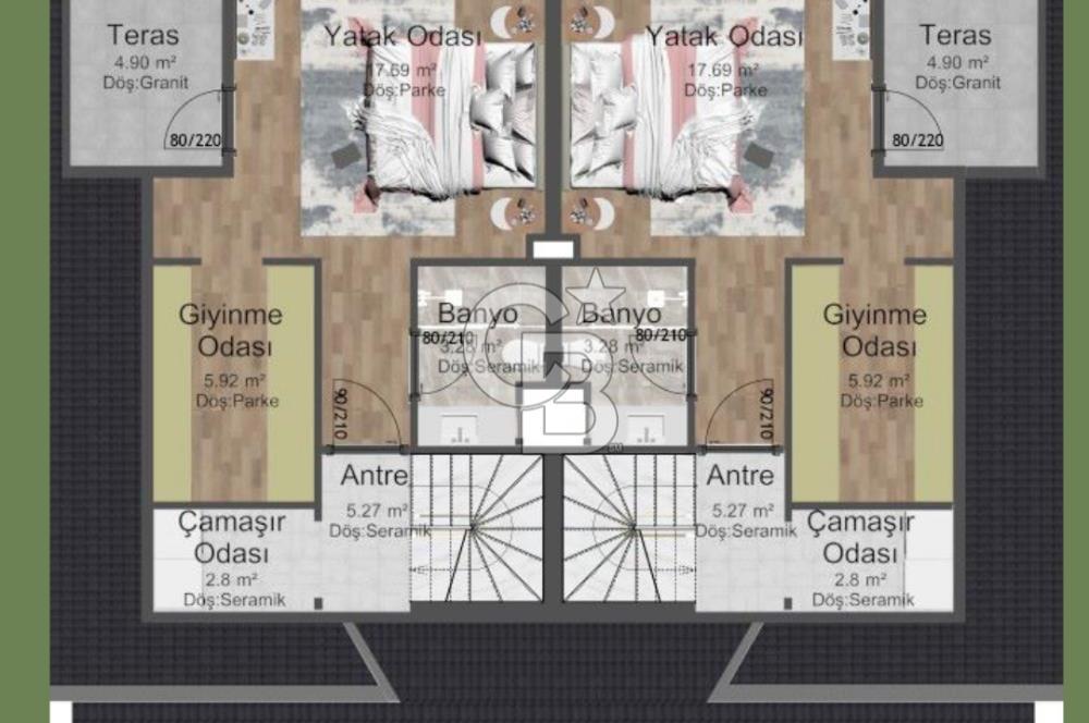 Uskumruköy'de Muhteşem konumda Sıfır Tripleks Villa