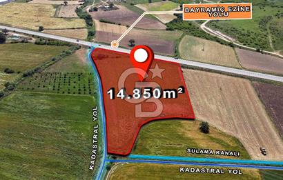 ÇANAKKALE EZİNE BAYRAMİÇ YOLU ÜZERİNDE 14,850 m²﻿ SATILIK ARAZİ