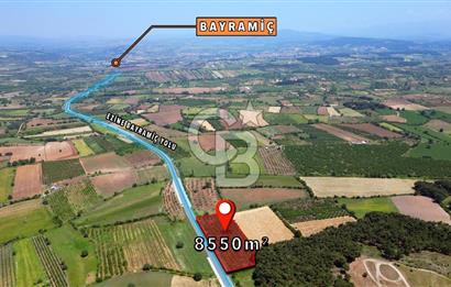 ÇANAKKALE EZİNE - BAYRAMİÇ YOLU ÜZERİNDE 8,550 m²﻿ SATILIK ARAZİ