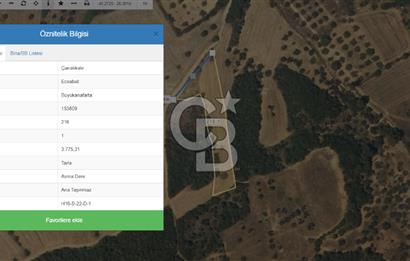 Eceabat Büyük Anafartalar Köyünde Satılık 3775 m2 Tarla