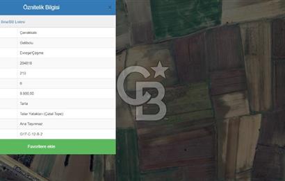 CB KOBİ'den GELİBOLU-EVREŞE'de SATILIK KADASTRAL YOLA CEPHELİ 8900m2 TARLA