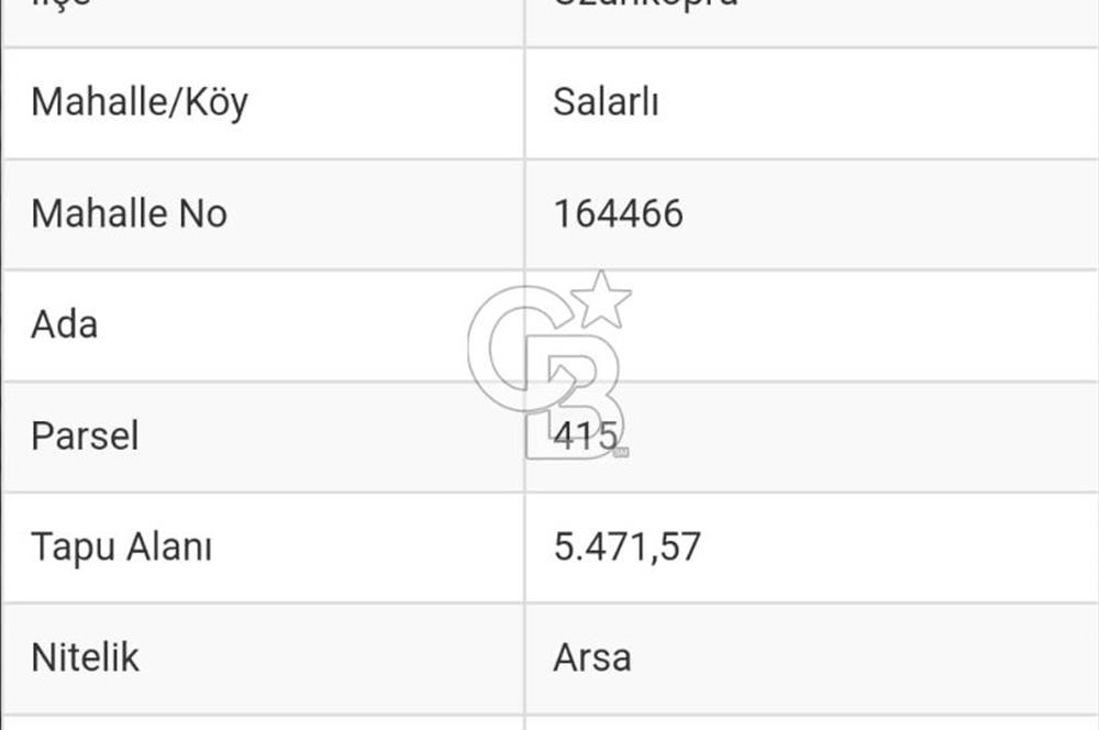 Uzunköprü Salarlı köyünde imarlı 5500 m2 fırsat satılık arsa