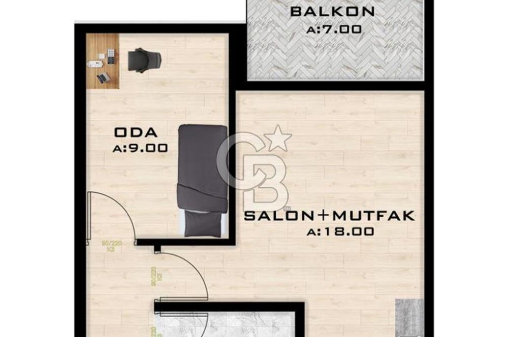 ÇANAKKALE ESENLER DOĞAPARK KONUTLARI PROJEDEN SATILIK 1+1 DAİRE