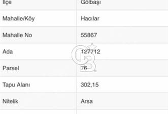 GÖLBAŞI HACILAR 'DA TEK TAPU SATILIK ARSA