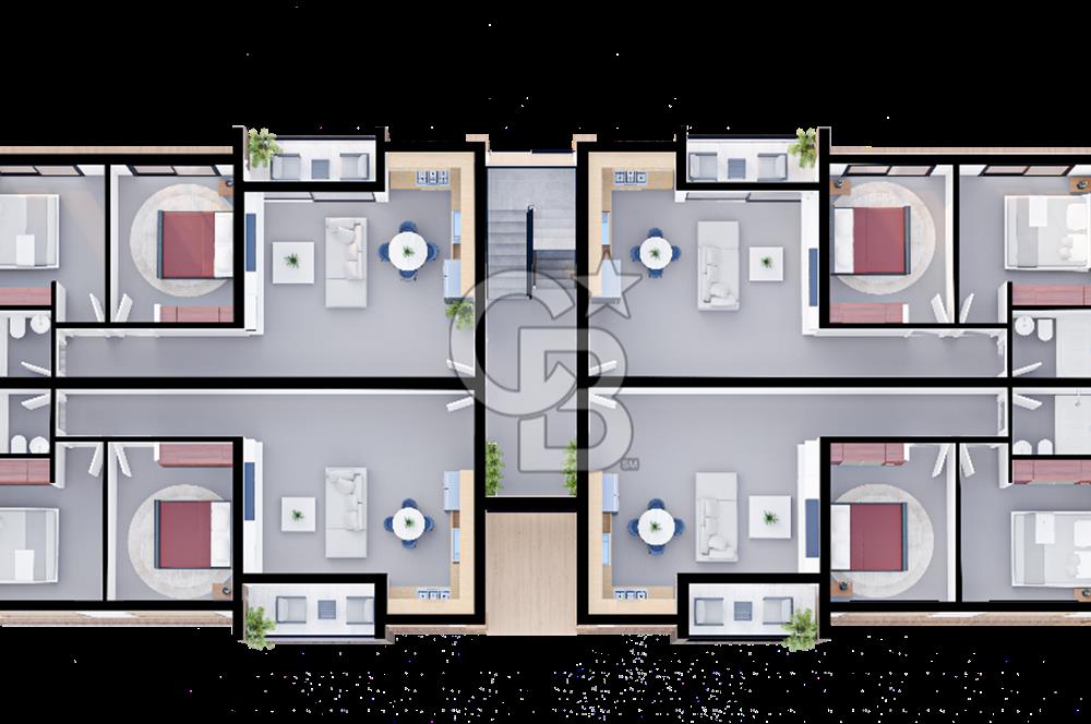 Deniz Manzaralı 2+1 site içi Lansmana özel villa