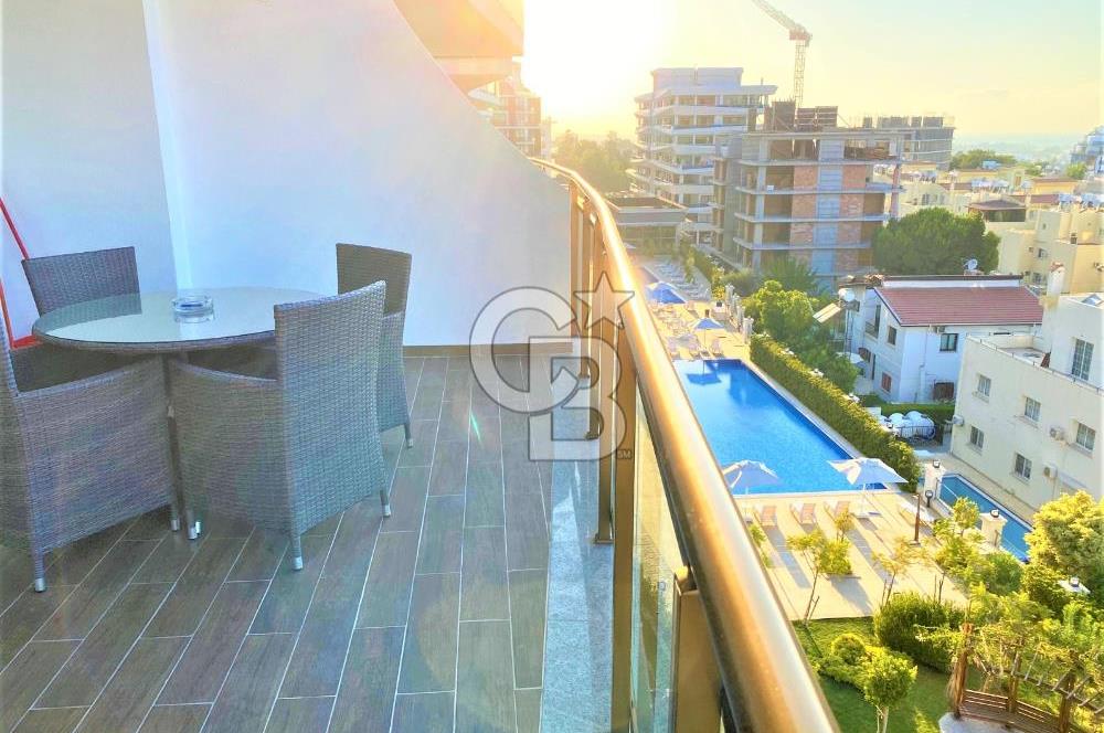 Girne Merkez Akacan Elegance Sitesi Comfort Blok'ta Deniz Manzaralı Kiralık 3+1 Lüks Daire