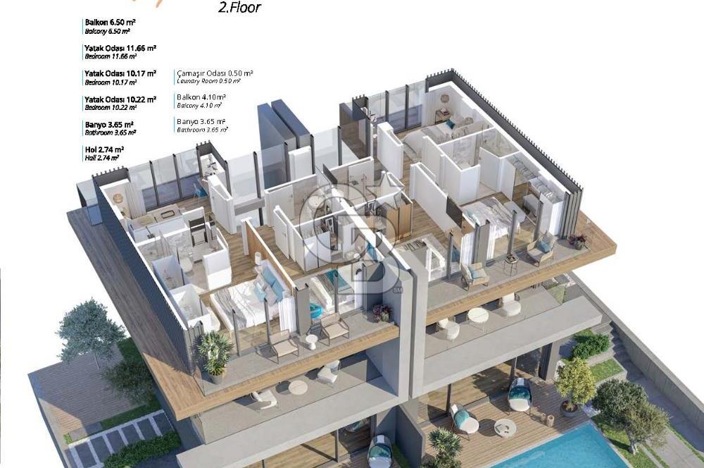 Kapanmaz Göl Manzaralı Projeden Satılık 4+1 Tripleks Villa