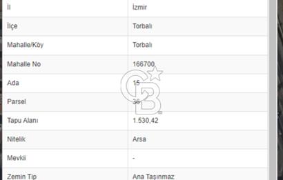 ZONED LAND FOR SALE ON AYDIN ​​STREET IN TORBALI