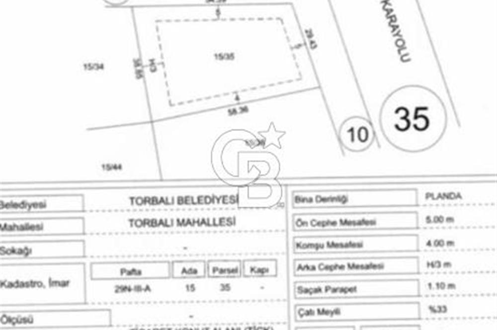 TORBALI’DA AYDIN CADDESİ ÜZERİNDE SATILIK İMARLI KÖŞE ARSA