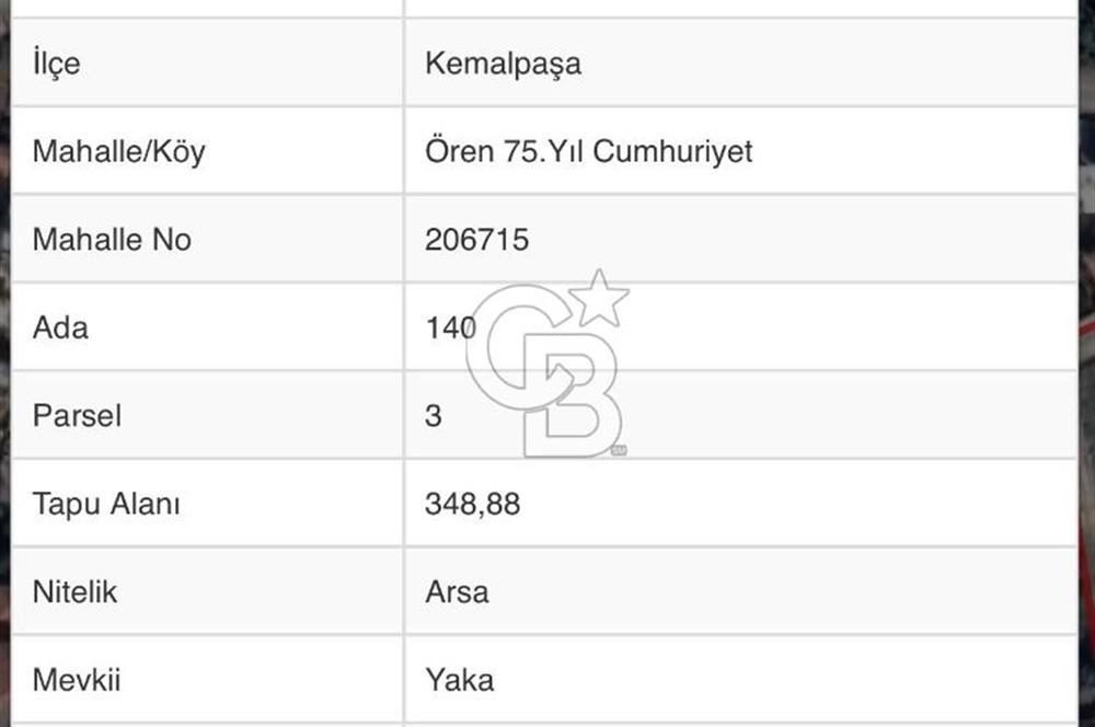 Kemalpaşa Ören 75. Yıl Cumhuriyet’te Satılık Arsa