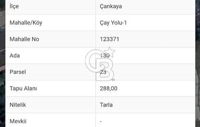 Çayyolunda 288 M Satılık Villa Parseli