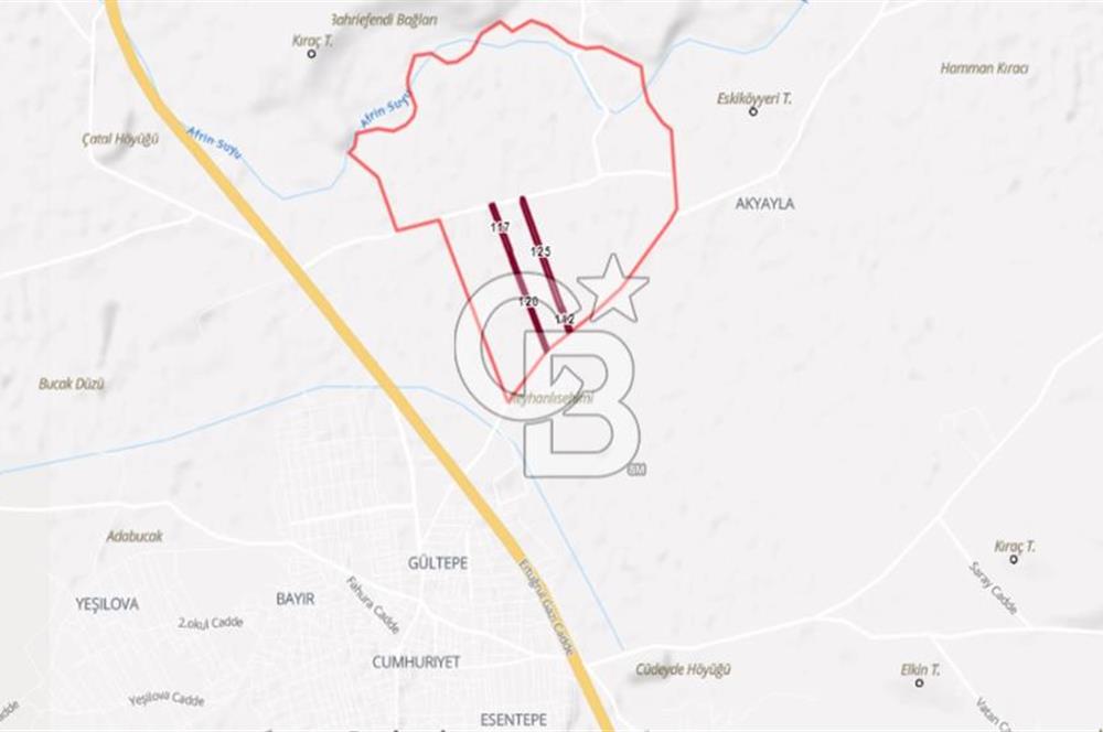 HATAY REYHANLI'DA 23.709 M2 YOLA CEPHELİ TARLA