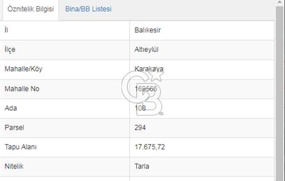 Balıkesir Altıeylül Karakaya Ges için uygun 120.000 M2 Arazi