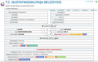 BURSA MUSTAFAKEMALPAŞA YALINTAŞ MH. 456 M2 SATILIK ARSA