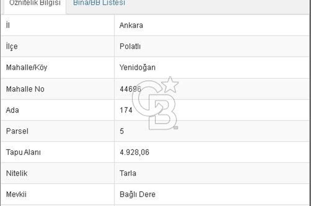 POLATLI YENİDOĞAN MAHALLESİ ANAYOLA 2. PARSEL SATILIK TARLA