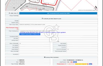 Tarsus Bolatlı ‘da Emsalsiz Konut İmarlı 11.601 M2 Arsa