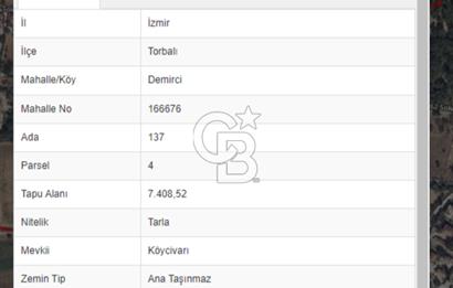 VERY EASY TO ACCESS 7408 M² LAND FOR SALE IN TORBALI DEMIRCI VILLAGE