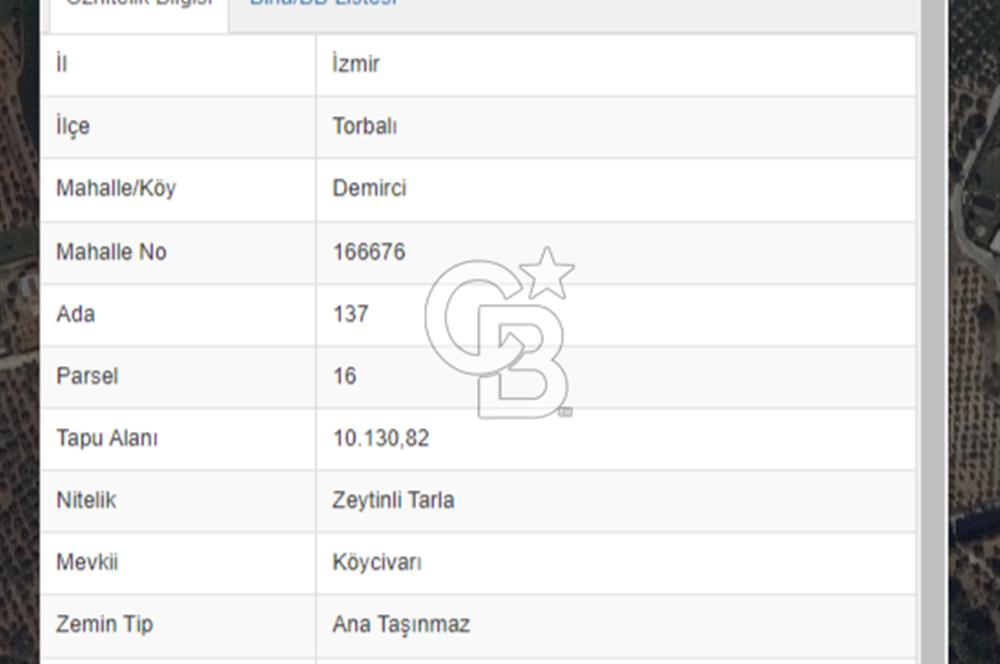 TORBALI DEMİRCİ KÖYÜNDE İÇİNDE KAYITLI EVİ OLAN SATILIK 10.130 M² ARAZİ