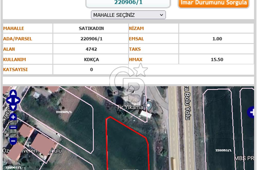  Kahramankazan'da İstanbul yoluna sıfır imarlı arsa