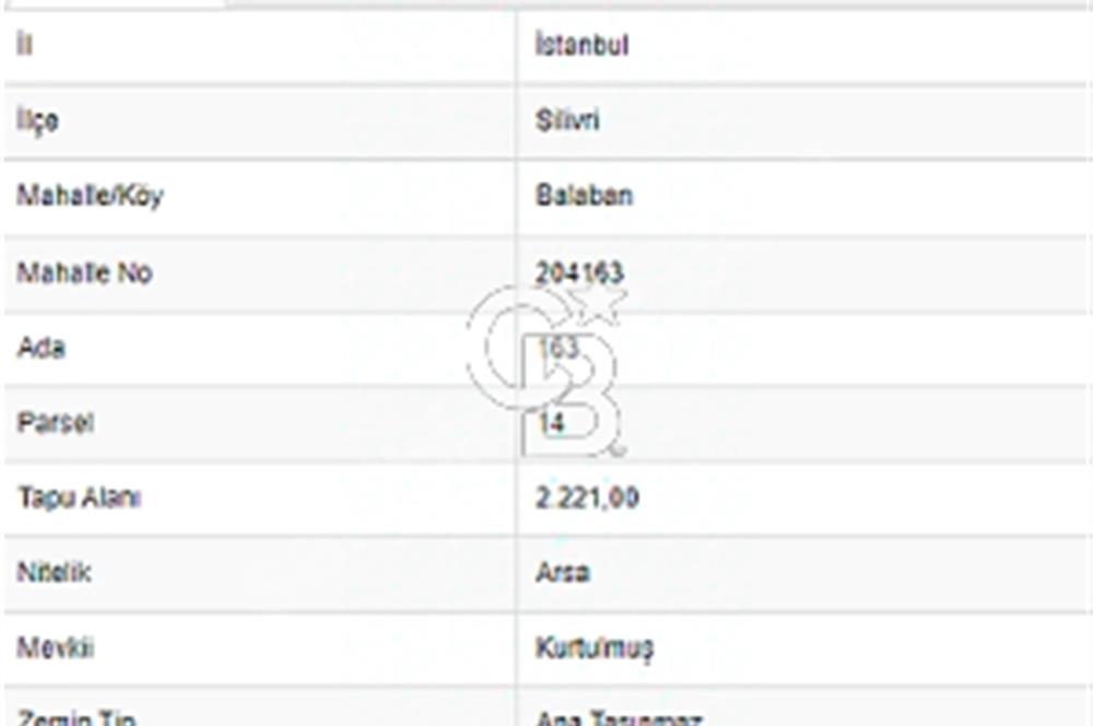 İSTANBUL SİLİVRİ BALABANDA SATILIK ARSA 163/14 PARSEL